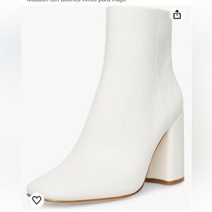 Madden Girl White Ankle Boots Classic Casual Cocktail Christmas Size 8